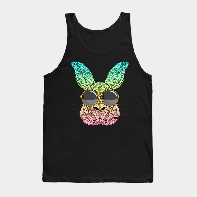 Boys Girls Easter Bunny Sunglasses Funny Egg Hunt Tank Top by danielsho90